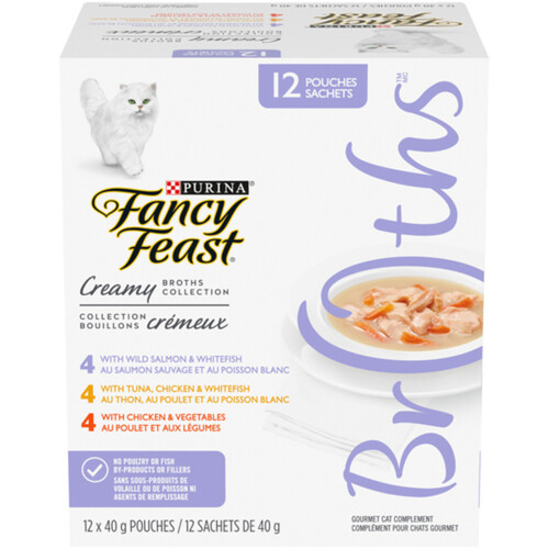 Fancy Feast Cat Food Creamy Broths Collection Variety Pack 12 x 40 g