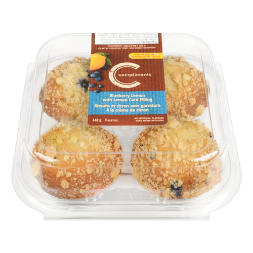 Compliments Muffins Blueberry with Lemon Curd 440 g