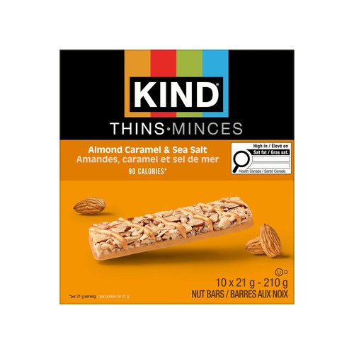 Kind Thins Gluten-Free Bars Caramel Almond And Sea Salt 10 x 21 g