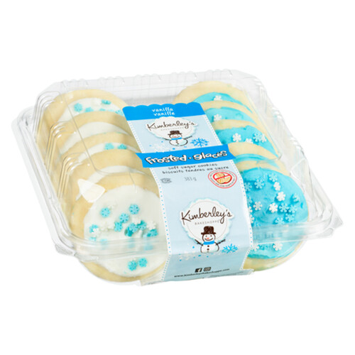 Kimberley's Bakeshoppe Frosted Holiday Blue And White Cookies 383 g (frozen)
