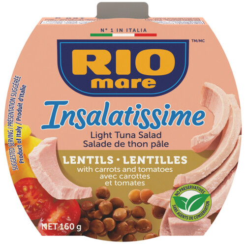 Rio Mare Insalatissime Tuna Salad Lentils Carrots & Tomatoes 160 g