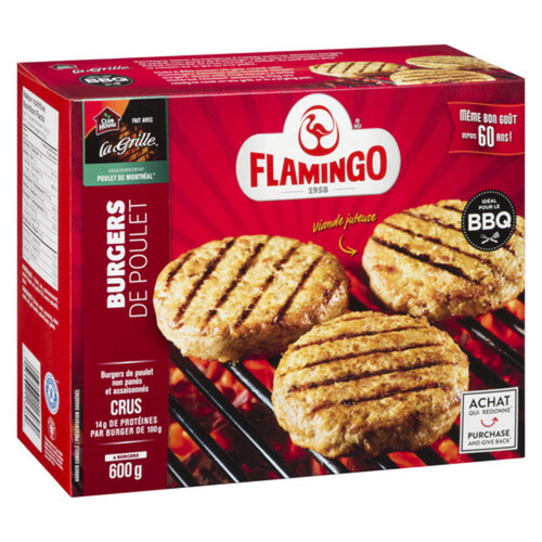 Flamingo Non Cooked Non Breaded Frozen Chicken Burger 600 g