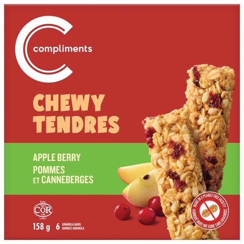 Compliments Granola Chewy Apple Berry Bar 158 g