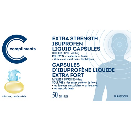 Compliments Ibuprofen Extra Strength 50 Capsules