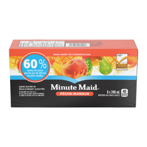 Minute Maid Juice No Sugar Added Peach Mango 8 x 200 ml