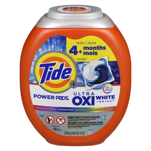 Tide Laundry Detergent Pods Oxi White 45 Count