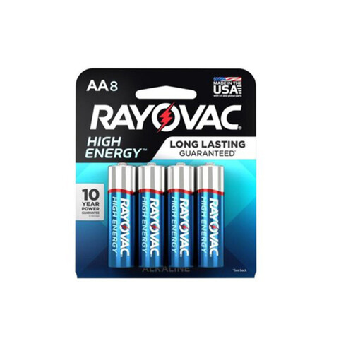 Rayovac AA-8 Batteries High Energy 8 EA