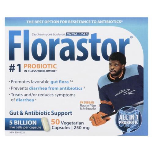 Florastor Gut & Antibiotic Support 250 mg Vegetarian Capsules 50 Count