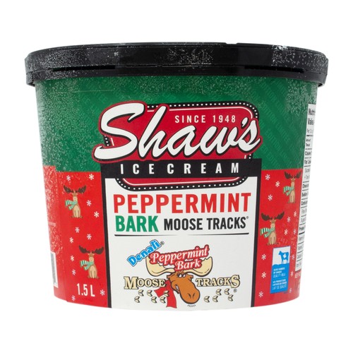 Shaw's Peppermint Bark Moose Tracks Ice Cream 1.5 L