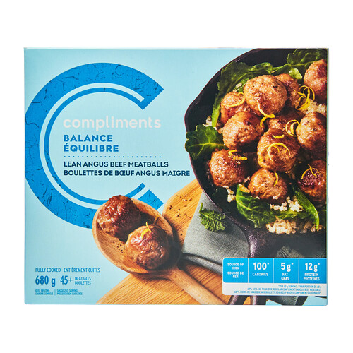 Compliments Balance Frozen Meatballs Lean Angus 680 g