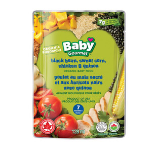 Baby Gourmet Organic Baby Food Black Bean Sweet Corn Chicken & Quinoa 128 ml
