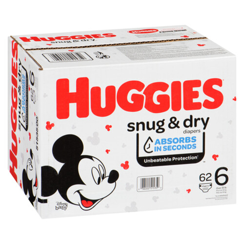 Huggies Snug & Dry Diapers Size 6 62 Count