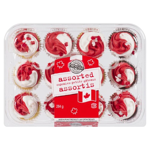 Two Bite Canada Day Cupcakes Assorted 284 g
