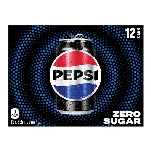 Pepsi Soft Drink Zero Sugar 12 x 355 ml (cans)