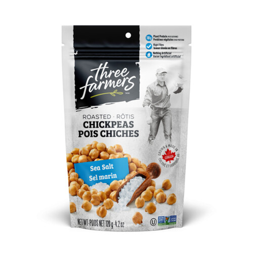 Three Farmers Gluten-Free Chickpeas Roasted Lightly Salted 120 g