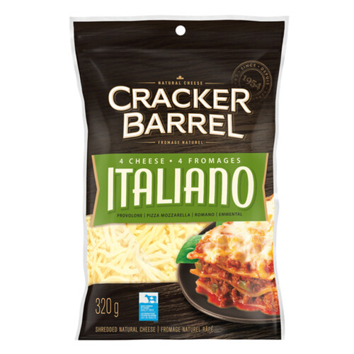 Cracker Barrel Shredded Cheese 4 Cheese Italiano 320 g