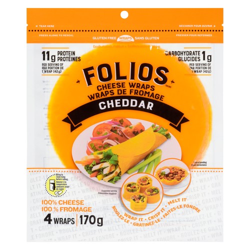 Folios Cheese Wraps Cheddar 170 g