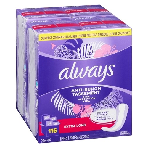 Always Panty Liners Extra Protection Extra Long 116 Count