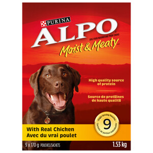 Alpo Wet Dog Food Moist Meaty With Real Chicken 1.53 kg Voil