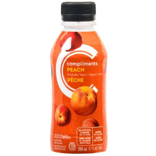 Compliments Drinkable Yogurt Peach 200 ml