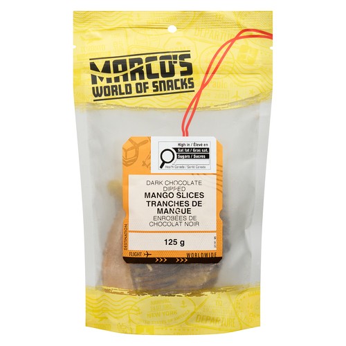 Marco's World Of Snacks Mango Slices Dark Chocolate Dipped 125 g