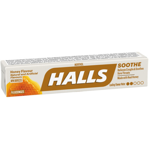 Halls Cough Drops Honey Flavour 9 count
