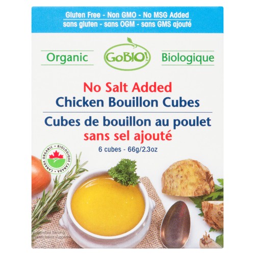 GoBio Organic No Salt Added Chicken Bouillon Cubes 66 g