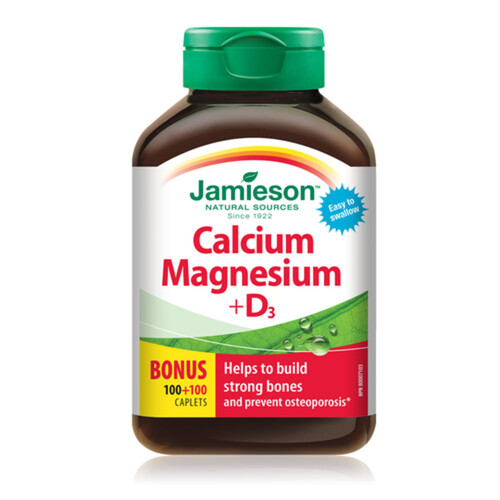 Jamieson Supplement Calcium Magnesium With Vitamin D Bonus 200 Count