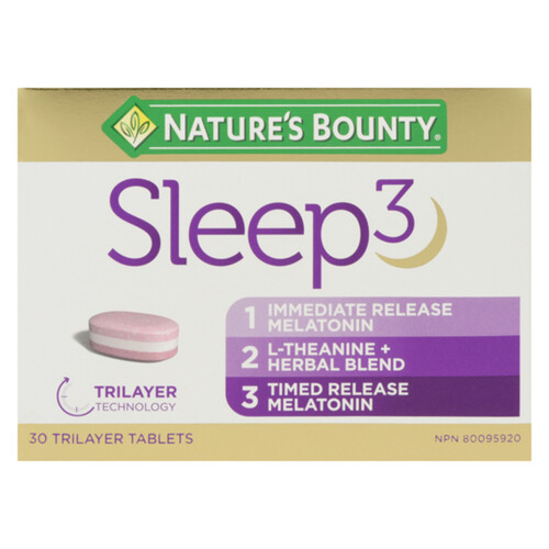 Nature's Bounty Sleep3 10 mg Melatonin Trilayer Tablets 30 Count