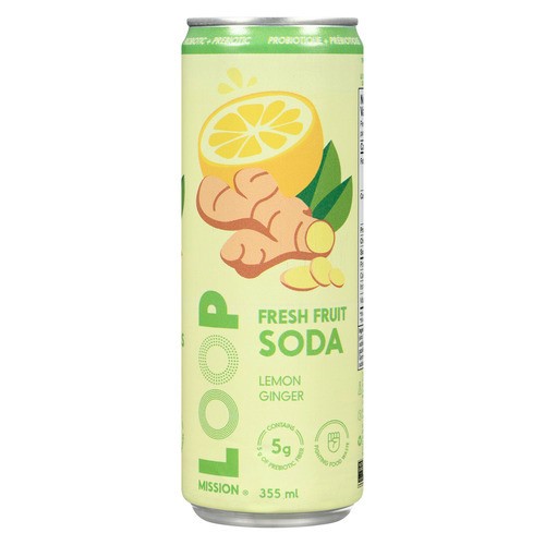 Loop Mission Soda Fresh Fruit Lemon Ginger 355 ml (can)