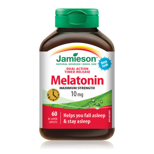 Jamieson Melatonin Maximum Strength 10 mg Caplets 60 Count