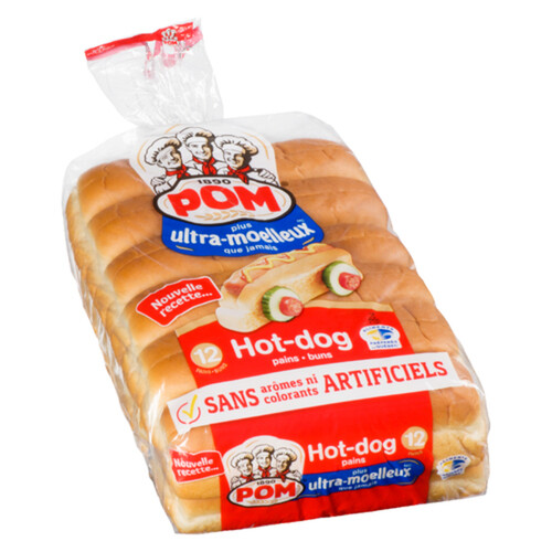 POM Moisture Hot Dog Buns 12 Count