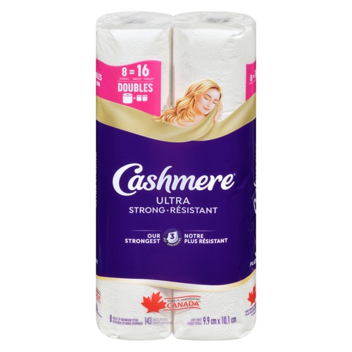 Cashmere Ultra Strong Toilet Paper 3 Ply 8 Rolls x 143 Sheets