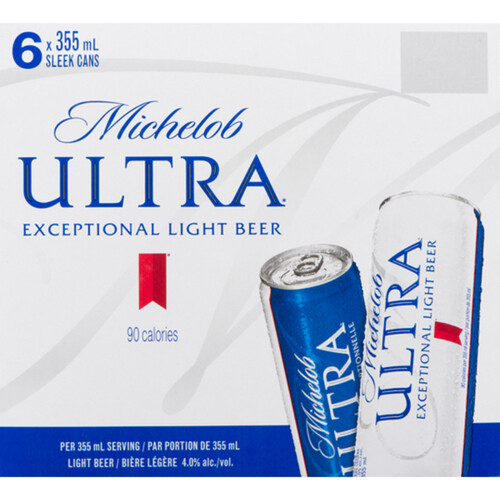 Michelob Ultra Beer 4% Alcohol 6 x 355 ml (cans)