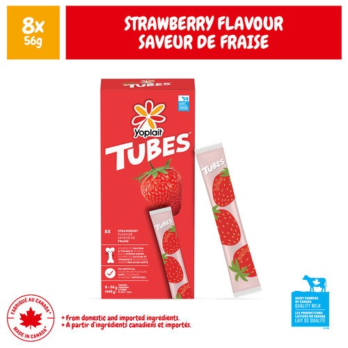 Yoplait Yogurt Tubes Strawberry 8 x 56 g