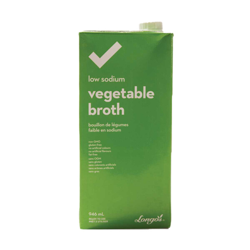 Longo's Essentials Vegetable Broth No Salt Added 946 ml Voilà Online Groceries & Offers