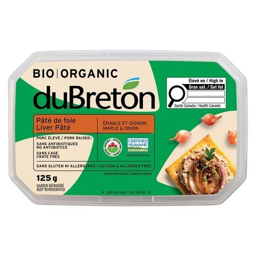 DuBreton Organic Liver Pâté Maple & Onion 125 g