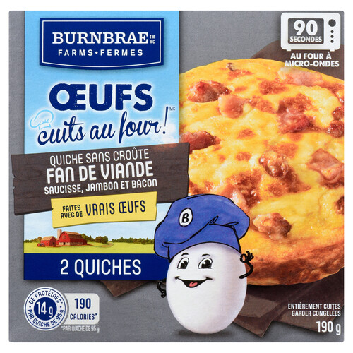 EggBakes Crustless Meat Lovers Quiche 2 Pack 190 g (frozen)