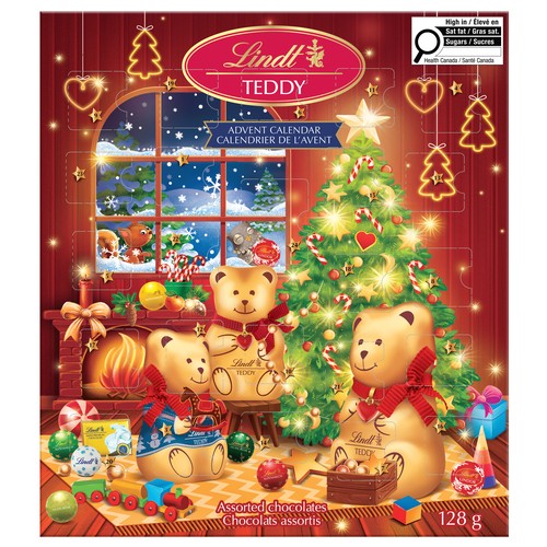 Lindt Teddy Advent Calendar Assorted Milk Chocolate 128 g