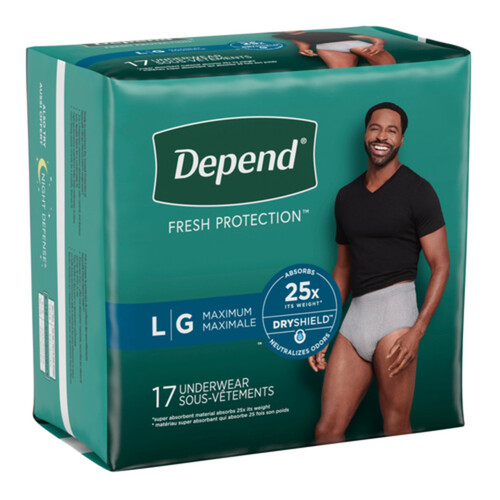 Depend Men's Underwear Large 17 Count