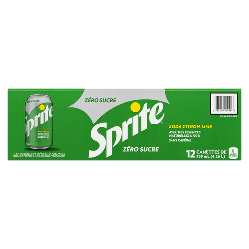 Sprite Soft Drink Zero Sugar Lemon-Lime 12 x 355 ml (cans)