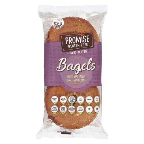 Promise Gluten-Free Bagels Multi Seed 4 Pack 280 g (frozen)