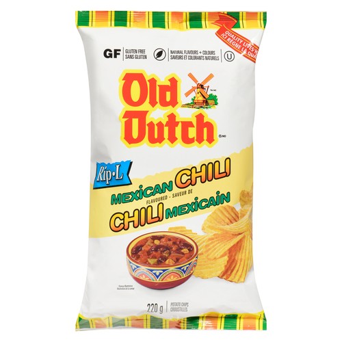 Old Dutch Rip-L Potato Chips Mexican Chili 220 g