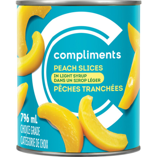 Compliments Peach Slices In Light Syrup 796 ml