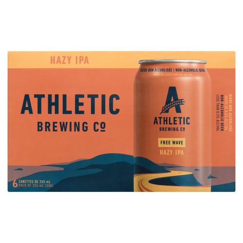 Athletic Brewing Non Alcoholic Beer Free Wave Hazy IPA 6 x 355 ml (cans)