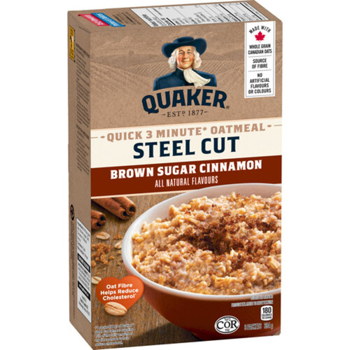 Quaker Quick Cook Steel Cut Oatmeal Brown Sugar Cinnamon 384 g