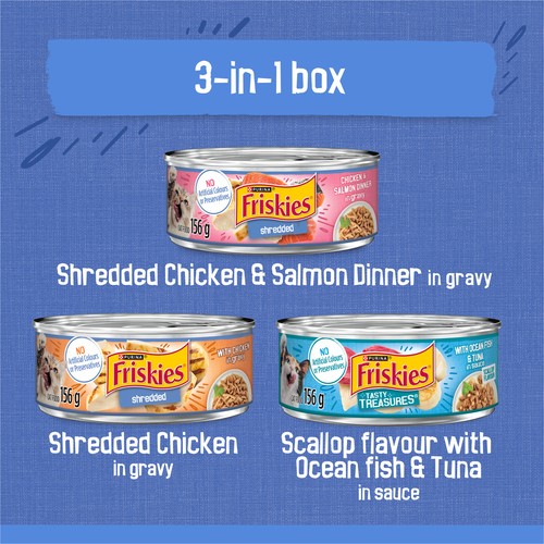 Friskies Wet Cat Food Seafood & Chicken Lovers Variety Pack 24 x 156 g 