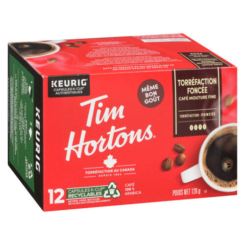 Tim Hortons Coffee Pods Dark Roast 12 K-Cups 126 g