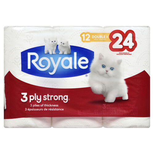 Royale Bathroom Tissue Strong 3-Ply 12 Rolls x 165 Sheets