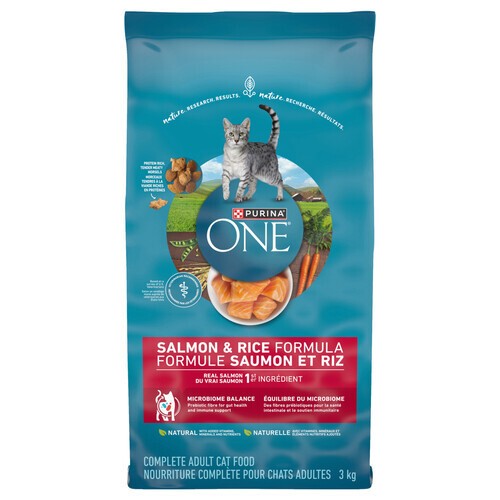 Purina ONE Microbiome Balance Dry Cat Food Salmon & Rice Formula 3 kg